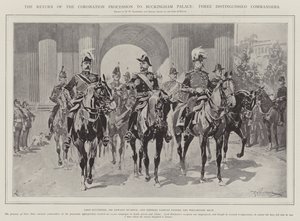 Le Retour du Cortège de Couronnement au Palais de Buckingham, Trois Commandants Distingués
